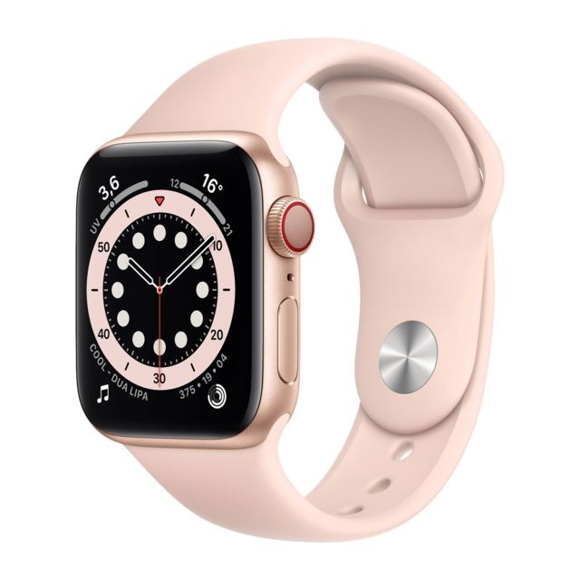 Apple -Watch Series 6 - GPS+Cellular - 40 - Alu Or / Bracelet Sport Rose- Regular Apple  - Apple Watch Gps + cellular