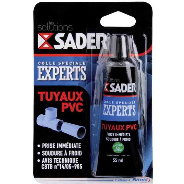 Sader - SADER - Colle tuyau PVC 55ml - Plomberie