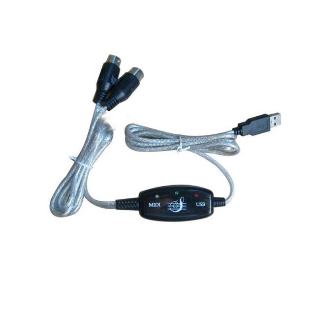 Câble USB Cabling CABLING  Cable Adaptateur Interface - Convertisseur Usb / Midi In - Midi Out Mac / Pc