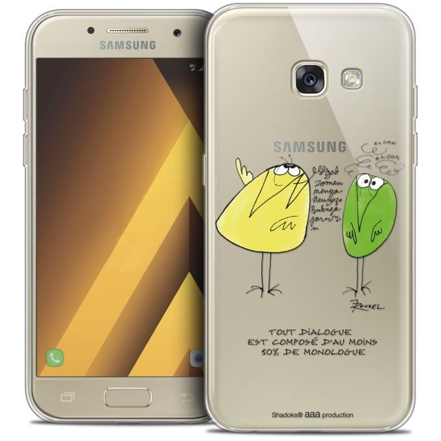 Caseink - Coque Housse Etui Samsung Galaxy A7 2017 A700 (5.7 ) [Crystal Gel HD Collection Les Shadoks ? Design Le Dialogue - Souple - Ultra Fin - Imprimé en France] Caseink  - Caseink