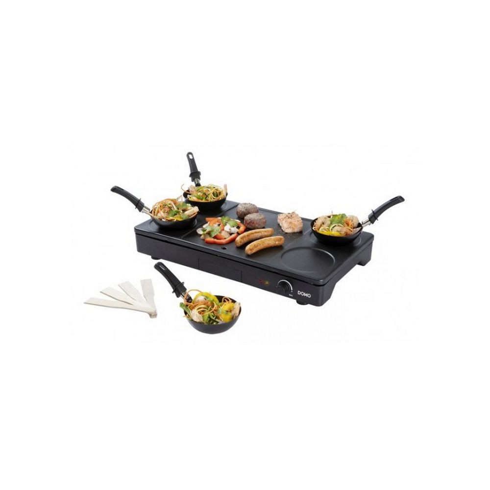 Domo domo - set mini woks, crêpière et gril 1000w noir - do8712w