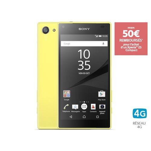 Smartphone Android Sony SONY-XPERIA-Z5-COMPACT-JAUNE