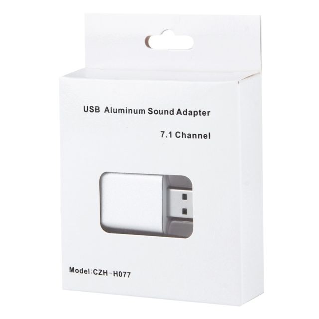 Carte Audio Carte Son USB CZH-H077 USB 2.0 Shell en aluminium 7.1 Channel Audio Adaptateur Convertisseur
