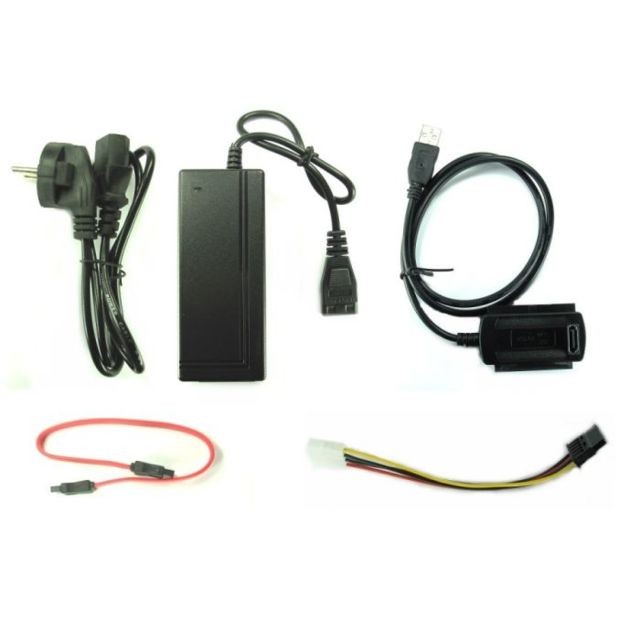 Convertisseur Audio et Vidéo  CABLING  Adaptateur USB 2.0 avec alimentation vers HD 2.5 / 3.5  IDE et SATA Noir