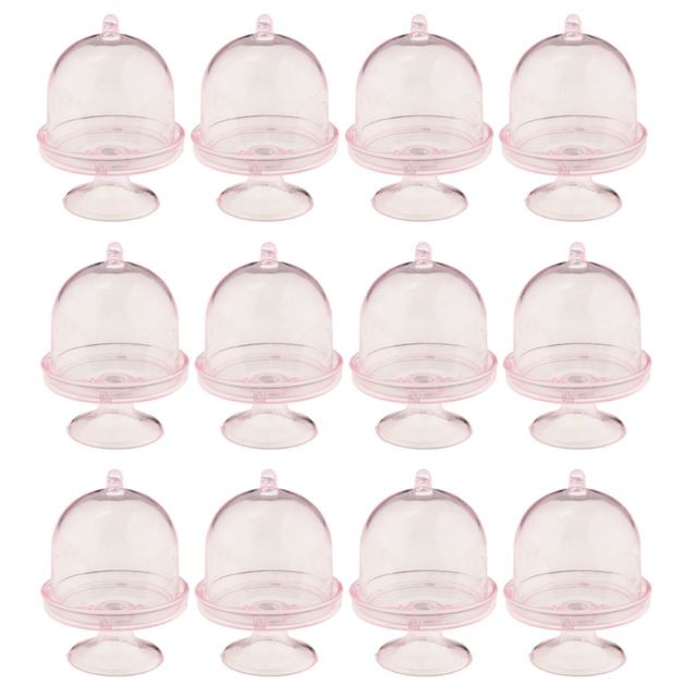 Objets déco marque generique 12pcs acrylique forme de boîte de bonbons boîte cadeau sucré parti baby shower rose