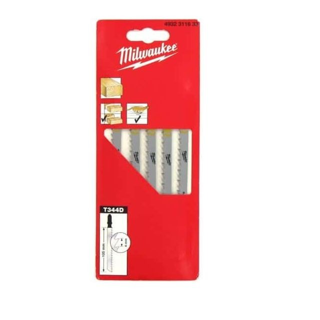 Milwaukee - Pack de 5 lames scie sauteuse MILWAUKEE bois 105 mm denture de 4 mm 4932311633 Milwaukee  - ASD