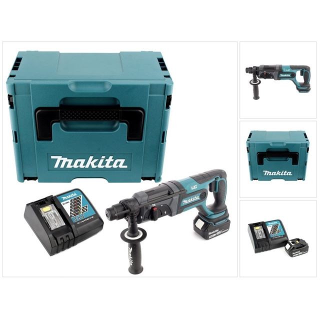 Makita - Makita DHR 241 18 V Li-ion Perforateur-Burineur sans fil SDS-Plus avec Boîtier Makpac + 1x Batterie BL 1850 5,0 Ah + Chargeur rapide DC 18 RC - Batteries plus
