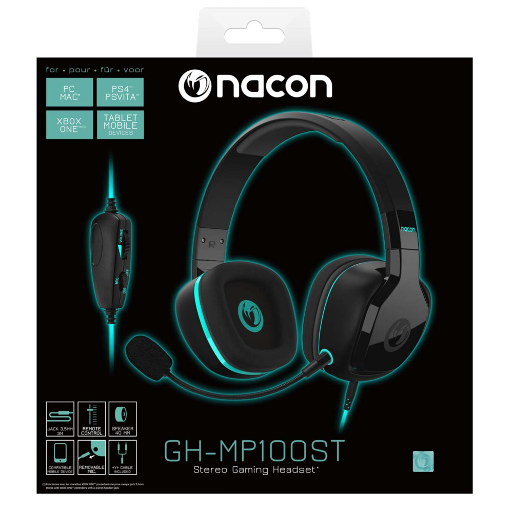 Nacon Nacon - Casque gaming stéréo filaire : Procure une qualité de son opimale à vos équipements. Nacon H-100ST