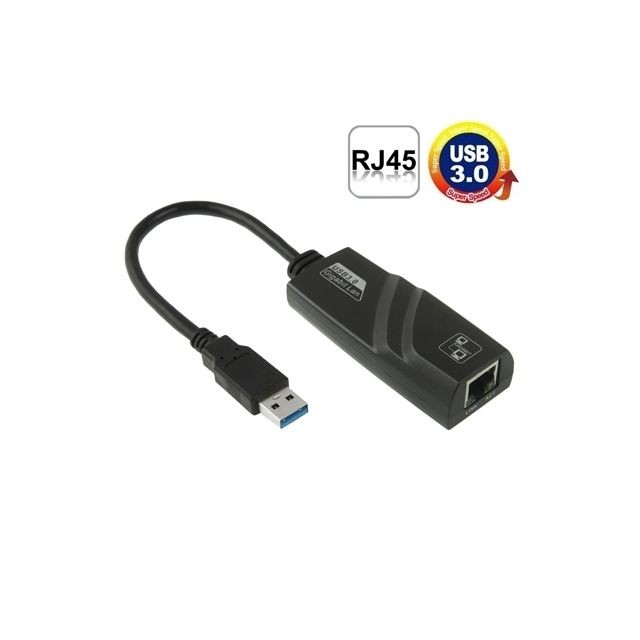 Wewoo -Adaptateur noir pour ordinateurs portables, Plug and Play Ethernet USB 3.0 10/100 / 1000Mbps Wewoo  - Adaptateur ethernet vers wifi
