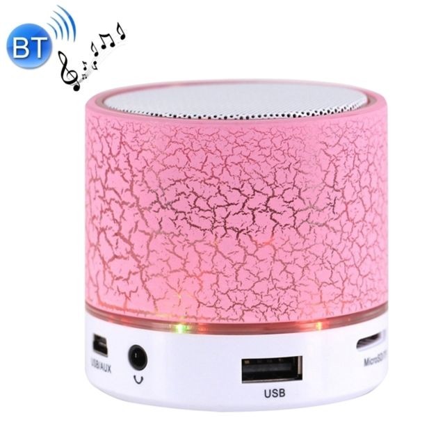 Wewoo - Mini enceinte Bluetooth rose Mini haut-parleur stéréo portable, avec microphone intégré et ampli LED, Appels Mains-libres de ampère Carte TF & AUX IN, Distance: 10m - Enceintes Hifi Compacte