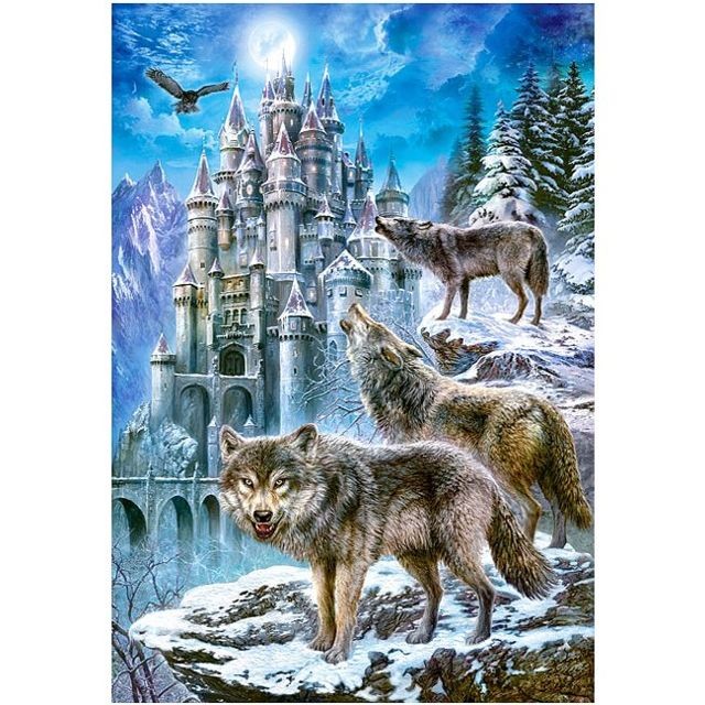 Animaux Castorland Puzzle 1500 pièces : Loups devant le château