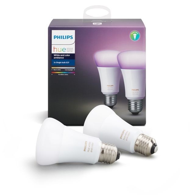 Ampoule connectée Philips Hue White & Colors - Pack - E27 x 2