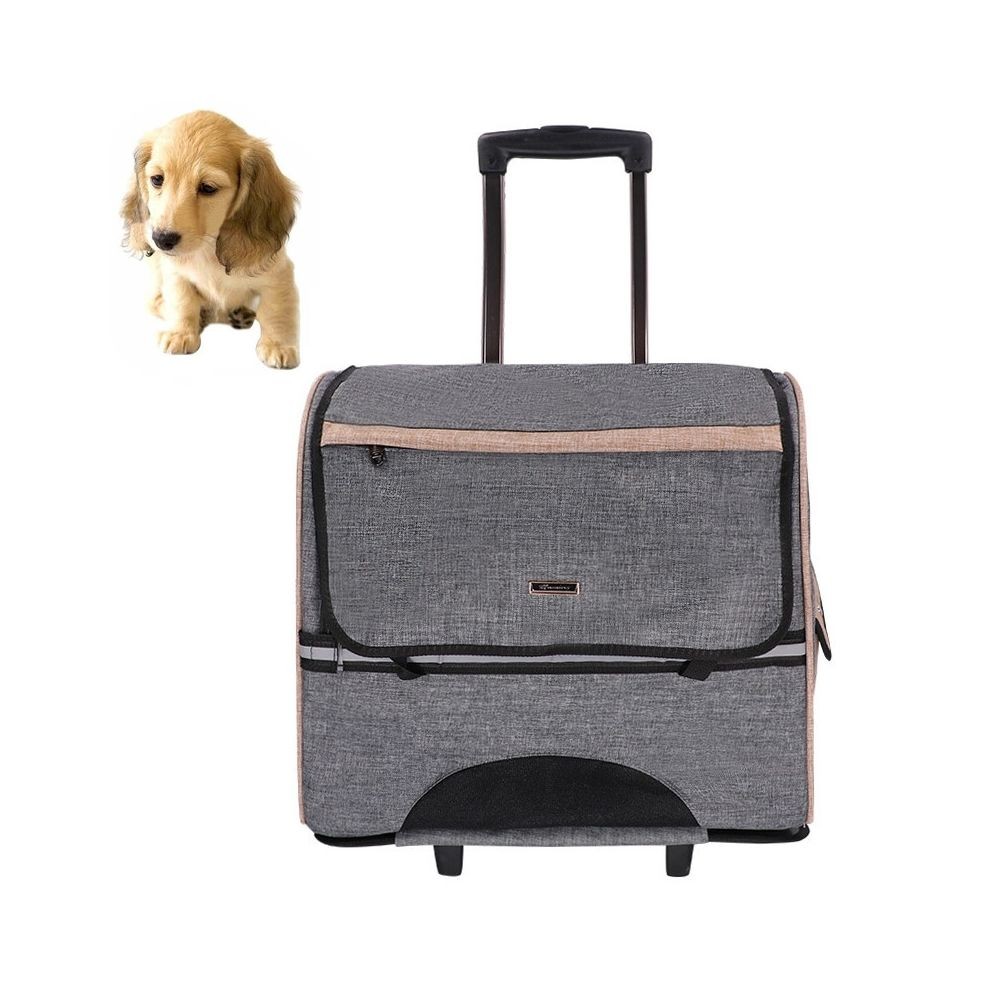 Wewoo DODOPET Multi-fonction Outdoor Portable Deux Roues Cat Dog Pet Carrier Bag Sac à dos Draw Box Gris