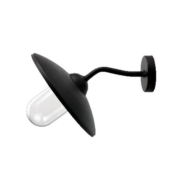 Lampadaire Girard Sudron Sador- Lanterne inclinée métal et verre noir - ampoule E27 non fournie