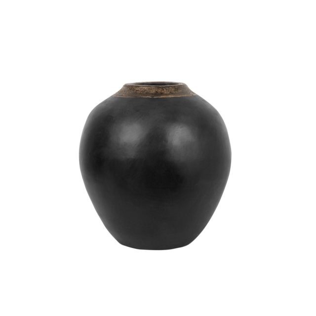 Beliani - Vase décoratif noir 31 cm LAURI - Vases Noir et blanc