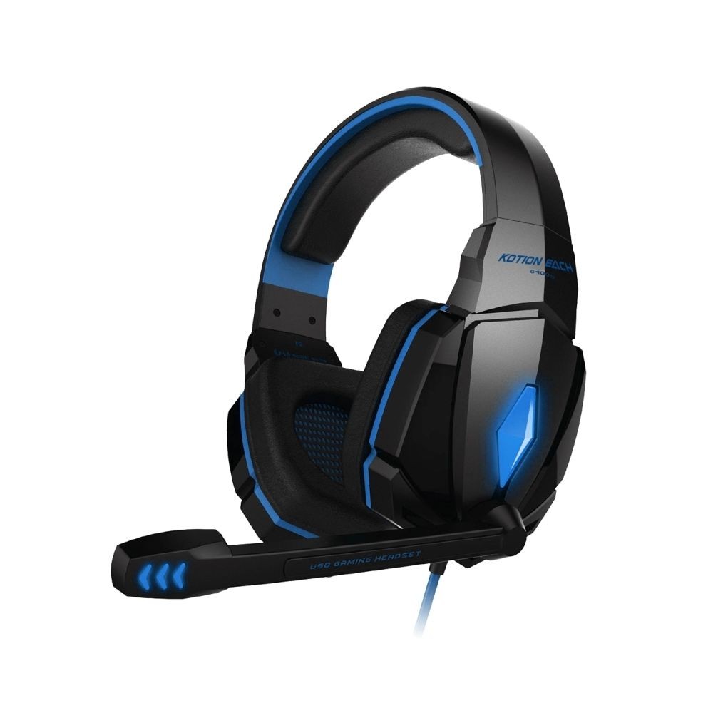 Wewoo Casque PC bleu et noir pour PC Gamer, Longueur du Câble: Environ 2.2m + Stéréo Gaming Headset Headband avec Micro ContrÃ