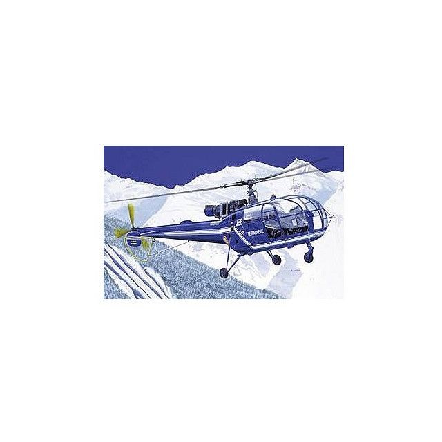 Heller - Maquette hélicoptère : SA 316 Alouette III Gendarmerie Heller  - Jeux & Jouets