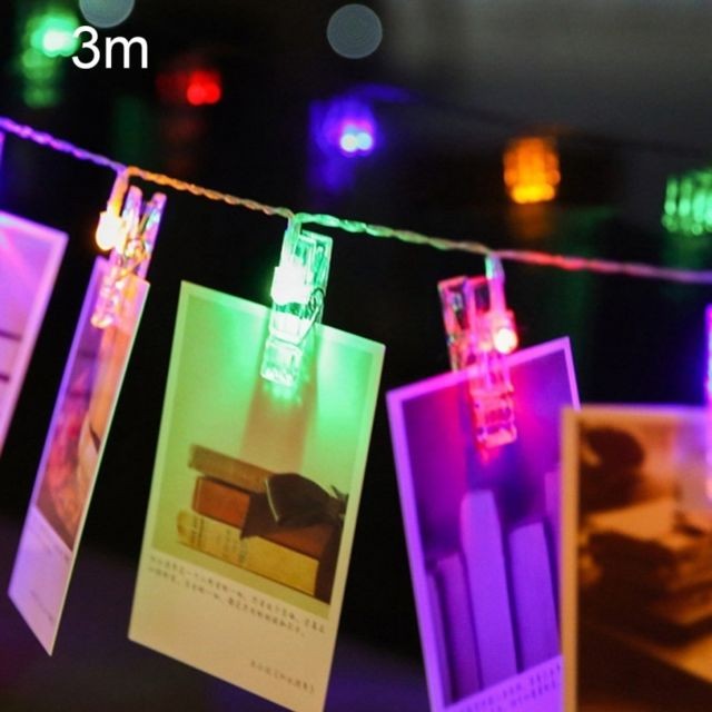 Wewoo - 3m lumière colorée Clip photo LED guirlande lumineuse, 30 LED 3 piles AA piles à chaînes Chaîne de lampe lumière décorative pour la maison accrocher des images, fête de bricolage, mariage, décoration de Noël Wewoo - Guirlande LED a pile Guirlandes lumineuses