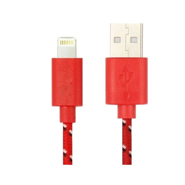 Wewoo - Câble rouge pour iPhone 6 et 6 Plus, 6s 6s Plus, 5 5S 5C de charge de transfert de données USB en nylon de style 3m, Wewoo  - Câble USB Wewoo