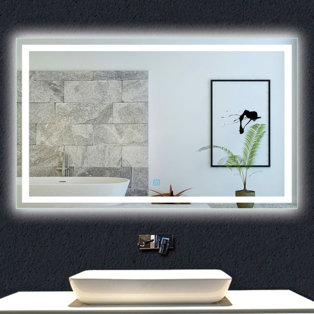 marque generique - Miroir de salle de bain avec lumières Led 100x70cm (LxH) marque generique  - Plomberie Salle de bain marque generique