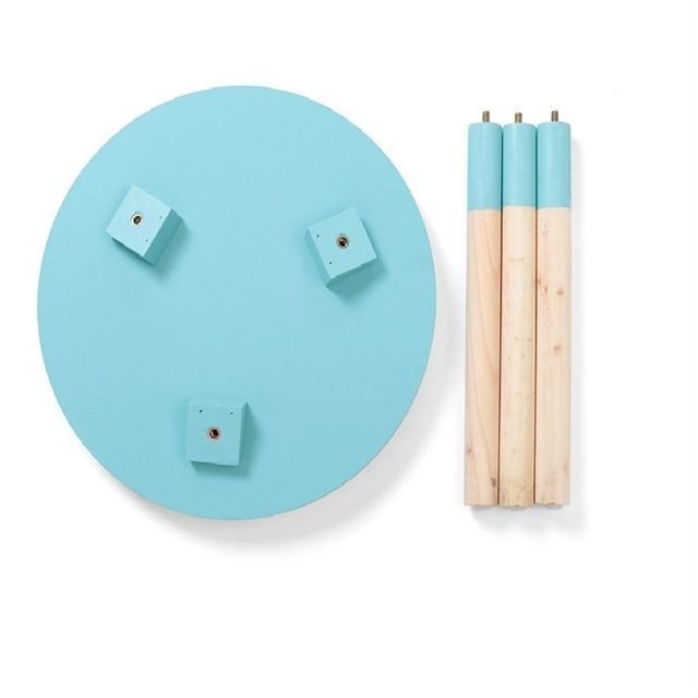 Bureaux Petites tables basses fraîches modernes rondes en bois accessoires de décoration pour la maison bleu menthe
