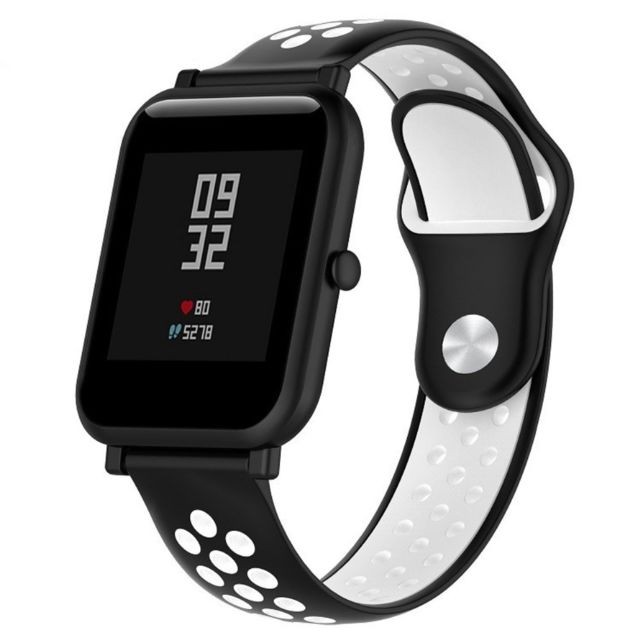 marque generique - Bracelet en silicone 18mm bicolore noir/blanc pour votre Huawei Watch/TalkBand B5 marque generique  - marque generique