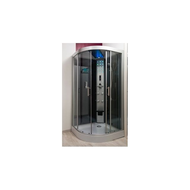 Aqua+ - Cabine de douche 1/4 de rond Hydro SKADI 100x100 cm - Plomberie Salle de bain