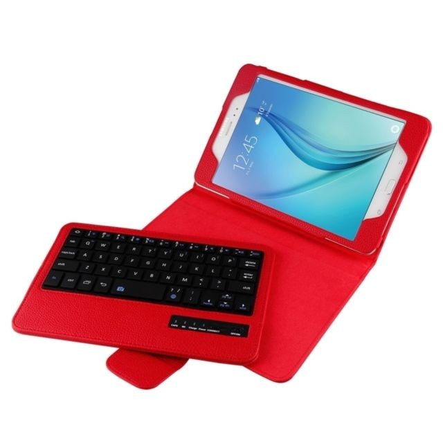 Clavier Clavier QWERTY rouge pour Samsung Galaxy Tab A 8.0 / T350 2 en 1 détachable Bluetooth Litchi Texture étui en cuir avec support