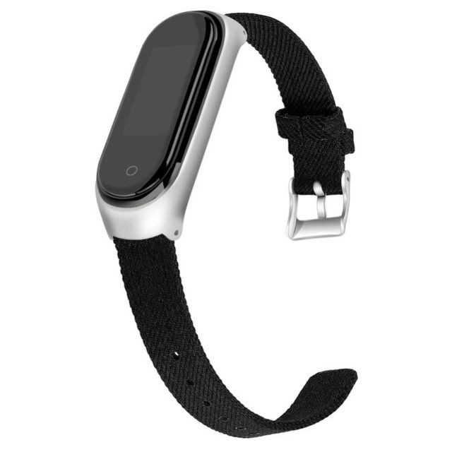 marque generique - Bracelet en PU Toile noir pour votre Xiaomi Mi Band 4/3 marque generique  - Montre et bracelet connectés