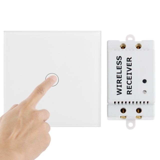 Wewoo - Interrupteur électrique blanc Commutateur tactile à télécommande sans fil 1 voie, spectre: 433,92 MHz, distance de contrôle à distance: 30 m - Interrupteur sans fil