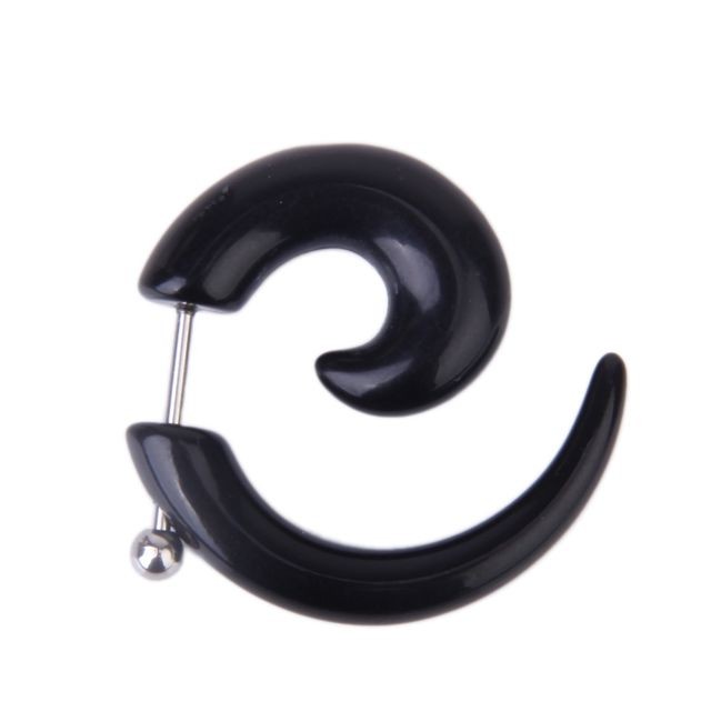 marque generique - Boucle d'oreille Faux Ecarteur d'oreille Spirale Acier Inoxydable/Acrylique marque generique  - Perles