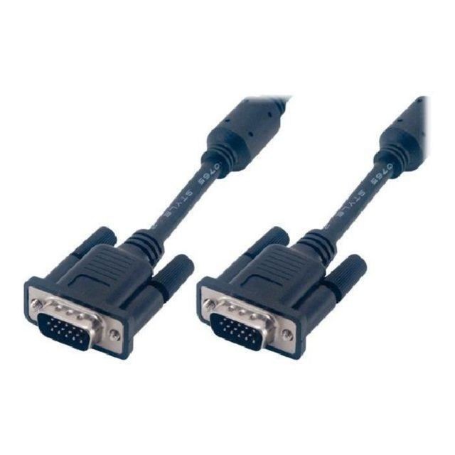 Mcl - MCL Câble S-VGA HD15 mâle / mâle surblindé 3 coax + 9 fils - 50m Noir Mcl  - Cable vga male