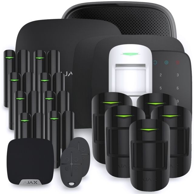 Ajax Systems - Ajax StarterKit Plus noir - Kit 13 - Alarme maison avec camera smartphone
