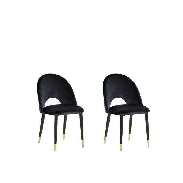 Beliani - Lot de 2 chaises en velours noir MAGALIA Beliani  - Beliani