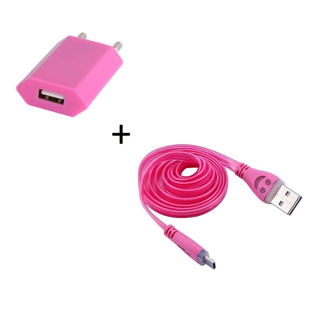 Couleur Orange Cable Smiley LED + Prise Secteur USB Apple Connecteur Shot Case Pack Chargeur pour IPHONE Se Lightning 