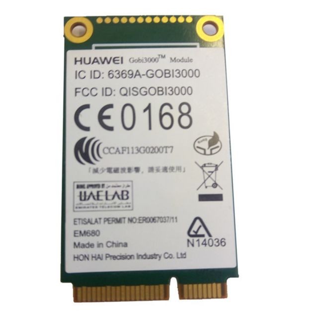Intel - Carte WWAN UMTS Huawei Gobi 3000 6369A-GOBI3000 PCIe 1-458-371-51 T77Z204T33SVS13 - Carte réseau