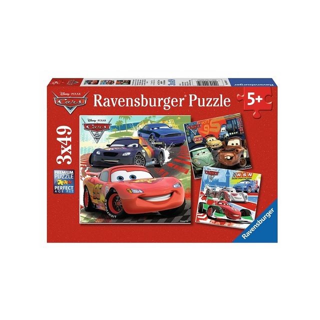 Ravensburger - Puzzle 3x49p Course autour du monde Cars 2 Ravensburger  - Marchand Stortle