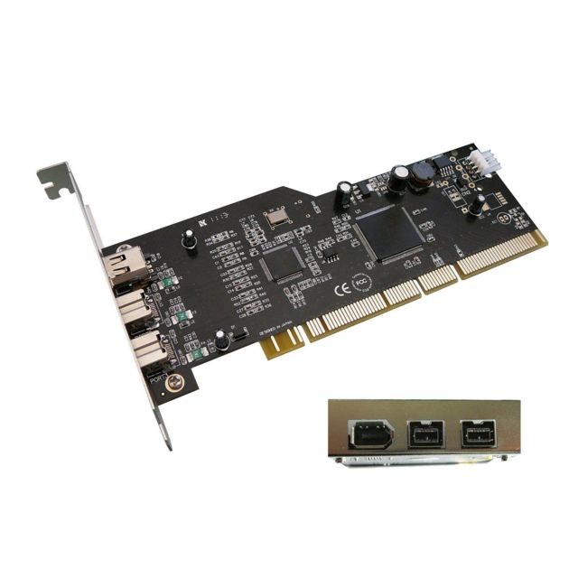 Kalea-Informatique - Carte PCI-X FireWire 800 (IEEE1394b) 3 ports - PCIX 64 Bits (Compatible PCI 32 Bits) - Chipset TI TSB82AA2 - Carte Contrôleur