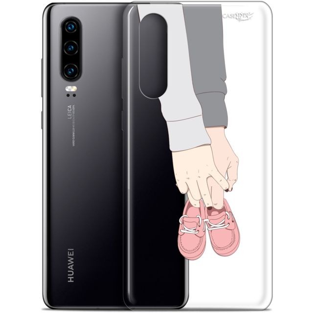 Coque, étui smartphone Caseink Coque arrière Huawei P30 (6.1 ) Gel HD [ Nouvelle Collection - Souple - Antichoc - Imprimé en France] A Deux Mon Bébé