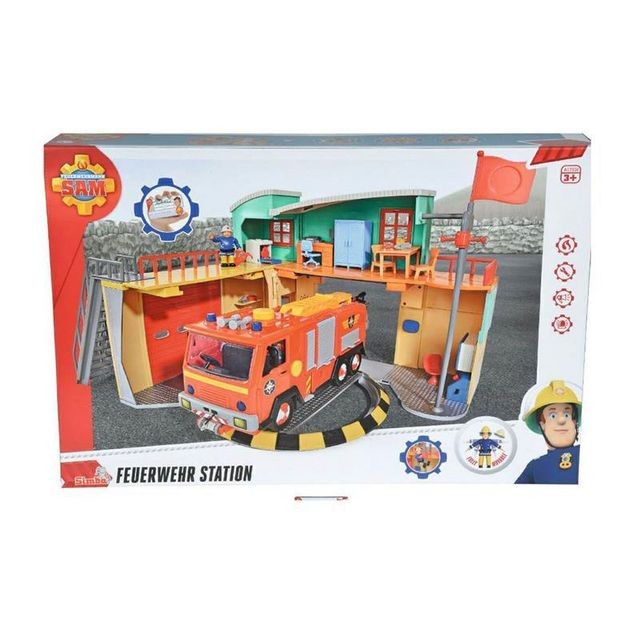Films et séries Simba Toys Simba Toys 109258282 Pompier Sam - Nouvelle caserne de pompiers avec figurines.