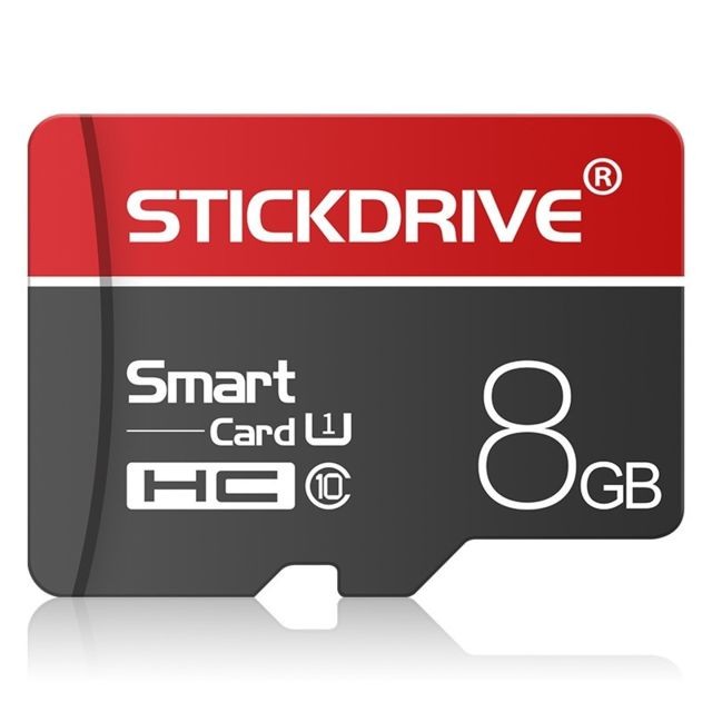 Wewoo - Carte Micro SD STICKDRIVE 8GB U1 White Line mémoire TF rouge et noire SD - Carte Micro SD 8 go