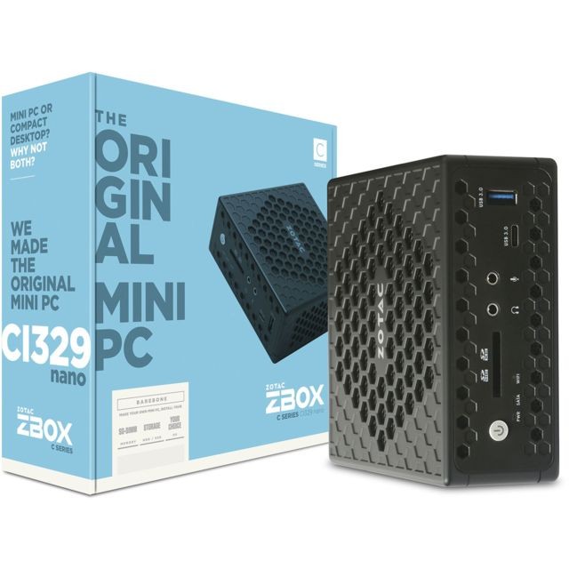 Zotac - Barebone ZBOX NANO FANLESS - ZBOX-CI329NANO-BE - PC Fixe