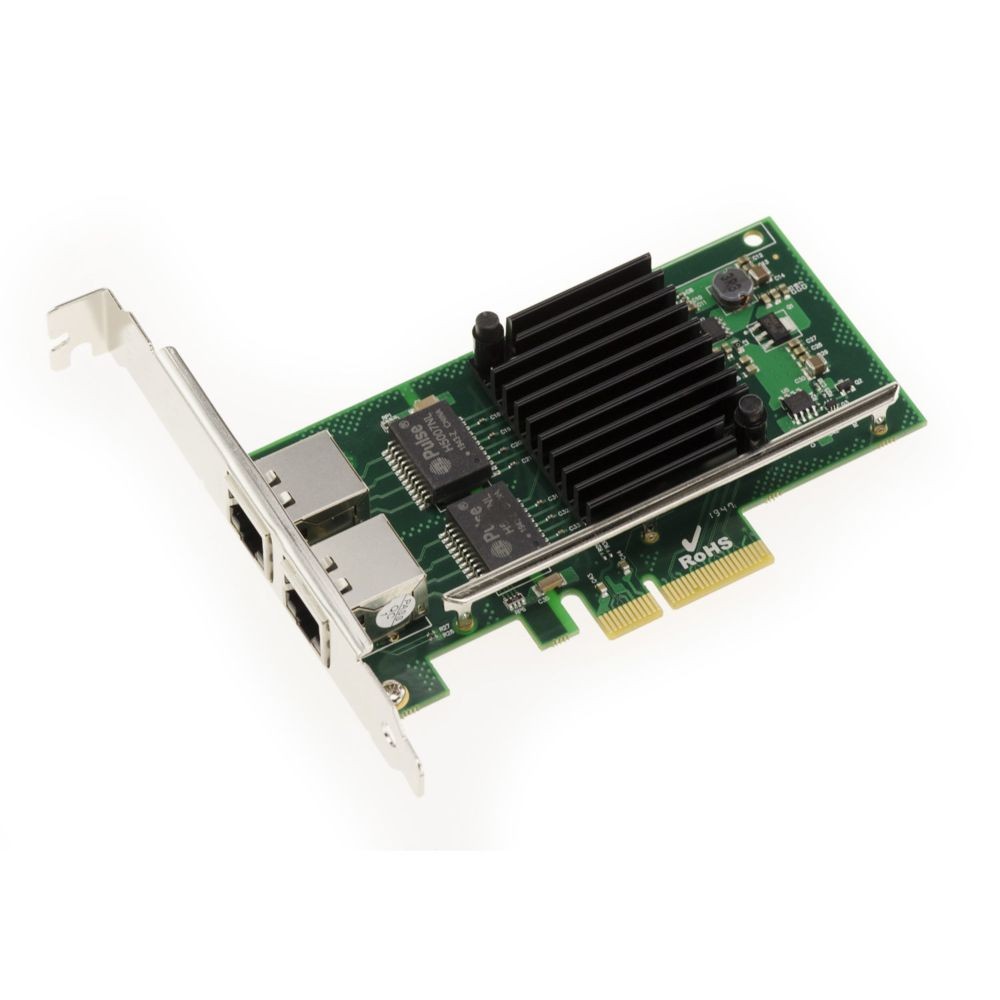 Kalea-Informatique Carte Controleur 2 Ports Gigabit Ethernet sur Port PCIe 4X - pour PC ou Serveur - Intel I350-T2 (NHI350AM4)