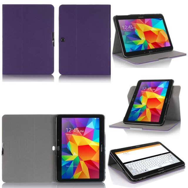 Xeptio - Samsung Galaxy Tab S 10.5 -  Housse protection rotative Style Cuir violet - Etui coque Xeptio  - Housse samsung galaxy s