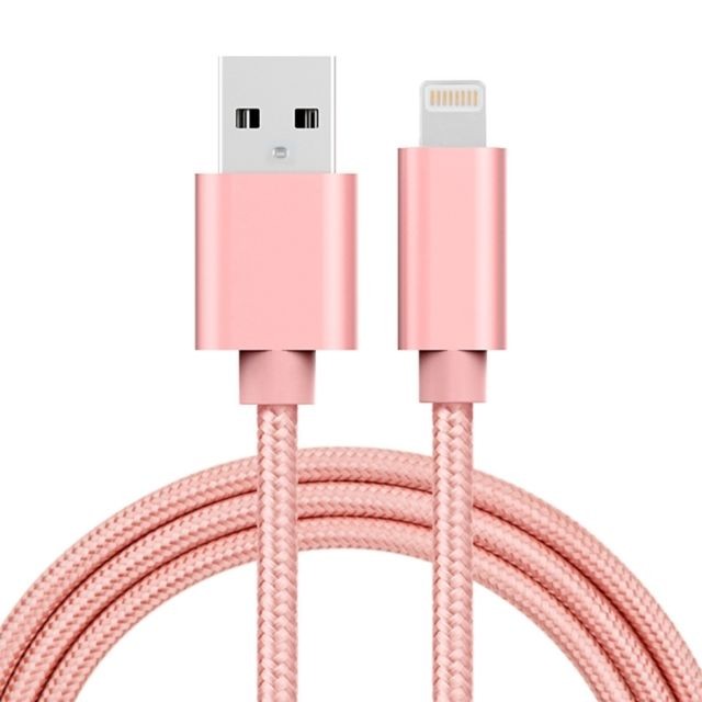 Wewoo - Câble or rose pour iPhone X / 8 & 8 Plus / 7 & 7 Plus / 6 & 6s & 6 Plus & 6s Plus / iPad 1m 3A style métallique tissé tête Lightning à de données / chargeur USB, - Câble Lightning Wewoo