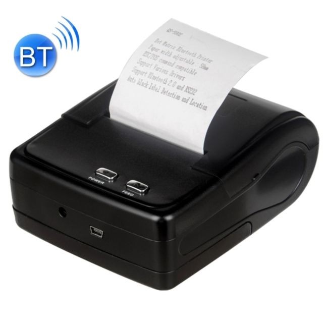 Wewoo - Etiqueteuse noir Portable 58mm Bluetooth Receipt 8-broches Matrix Printer - Imprimante bluetooth