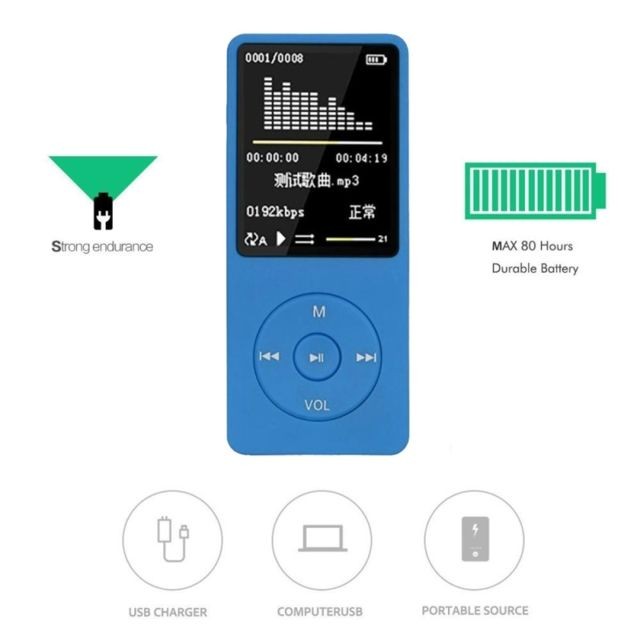 Lecteur MP3 / MP4 Lecteur MP3 Mode Portable Ecran LCD Radio FM Jeux Vidéo Film MP3 MP4 Mini Walkman, Capacité de la mémoire: 4 Go (Rouge)