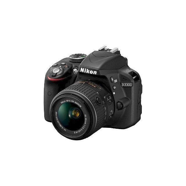 Nikon - Appareil photo Reflex - Nikon D3300 + Objectif AF-S 18-55mm DX VR - Noir Nikon  - Reflex Numérique Nikon