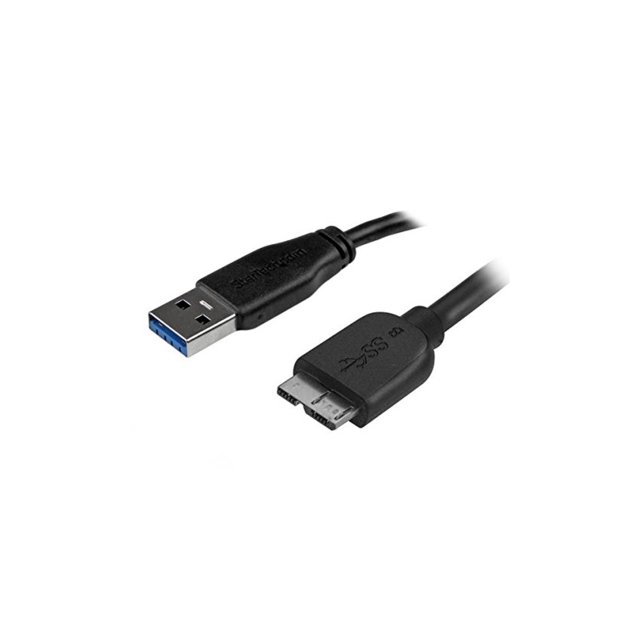 Startech - Câble SuperSpeed USB 3.0 slim A vers Micro B de 0,5 m - Mâle / Mâle - Noir - Startech