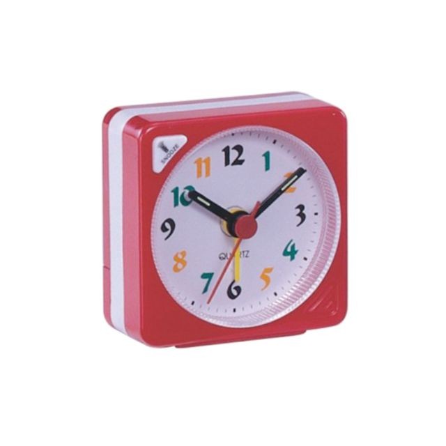 marque generique - mini voyage horloge dégradé son bureau réveil snooze veilleuse rouge - Réveil